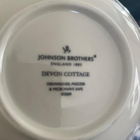 Vintage Set of 6 Johnson Brothers "Devon Cottage" Pattern Coupe Cereal China Bow - Picture 7 of 9